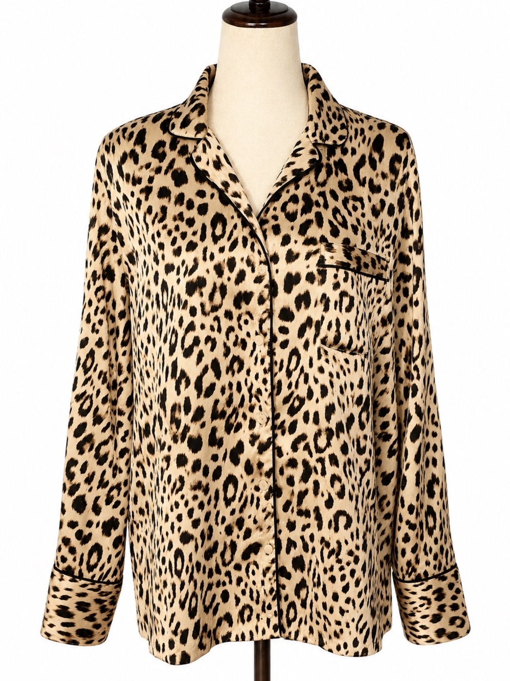 Victoria's Secret silky leopard print pajama top. M